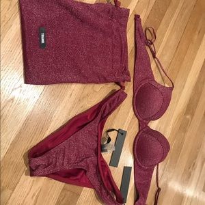 Triangl burgundy shimmer bikini
